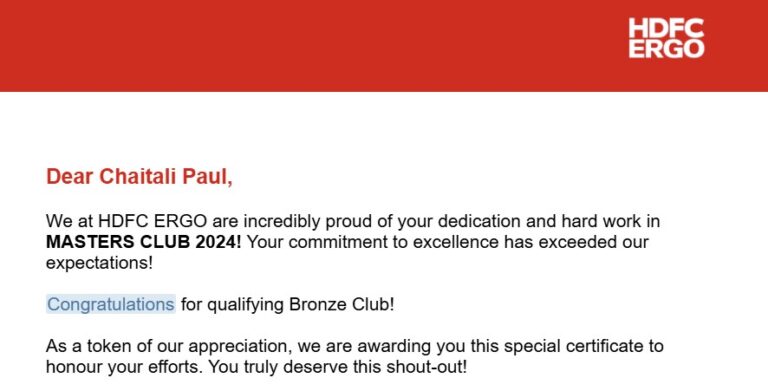 HDFCERGO Bronze Club